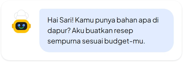 Sapaan AI Chef: kamu punya bahan apa di dapur?